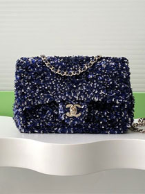 CC original sequins mini flap bag AS4561 dark blue