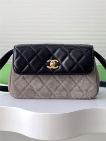 CC original suede calfskin flap phone holder AP4677 grey