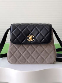 CC original suede calfskin flap phone holder AP4679 grey