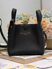 Dior original grained calfskin small signature bucket bag M2840 black