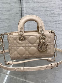 Dior original lambskin lady D-Joy micro bag S0910 power beige