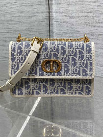 Dior original cotton mini caro bag M9240 blue