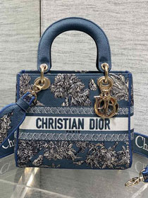 Dior original cotton medium lady bag M0565 