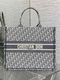 Dior original cotton large book tote bag M1286 blue