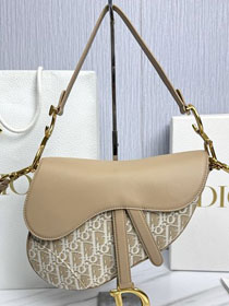 Dior original cotton saddle bag M0455 natural