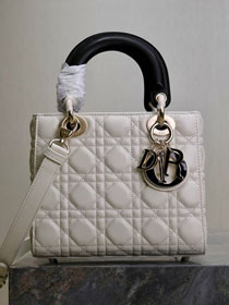 Dior original lambskin small my dior bag M0538 white&black
