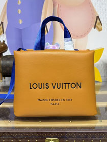 Louis vuitton origianl calfskin mini shopper tote bag M15237 yellow