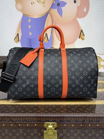 Louis vuitton original monogram eclipse keepall 45 M15251 orange