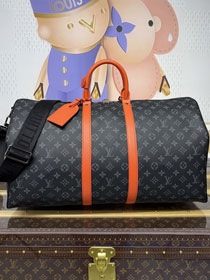Louis vuitton original monogram eclipse keepall 55 M15253 orange
