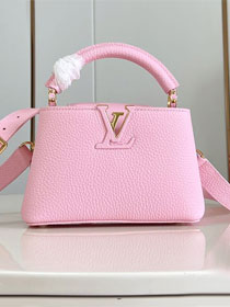 Louis vuitton original calfskin capucines mini handbag M48865 pink