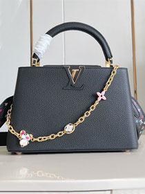 Louis vuitton original calfskin capucines mm handbag M25386 black