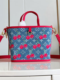 Louis vuitton original denim neverfull inside out BB M14997 red
