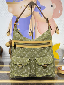 Louis vuitton original monogram denim hobo bag M95211 green