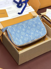 Louis vuitton original denim pochette accessoires M40712 blue