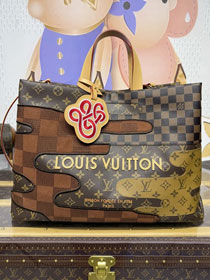 Louis vuitton origianl damier ebene medium shopper bag M15274