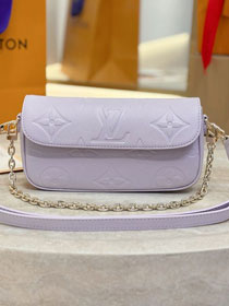 Louis vuitton original calfskin wallet on chain Ivy M25714 light purple