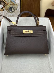 Hermes original chevre mini kelly 19 bag KG0019 ebene
