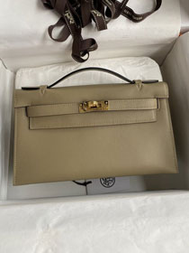 Hermes original swift leather mini kelly 22 clutch K0012 beige de weimar