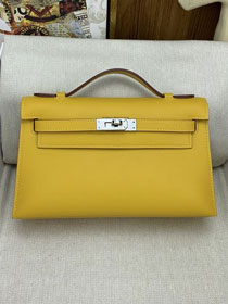 Hermes original swift leather mini kelly 22 clutch K0012 amber