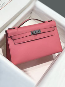 Hermes original swift leather mini kelly 22 clutch K0012 rose lipstick