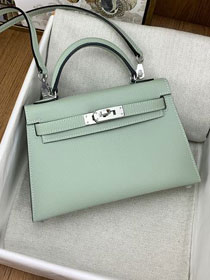 Hermes original epsom leather mini kelly 19 bag K0019 rosemary