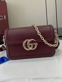 GG original calfskin go small shoulder bag 826761 bordeaux