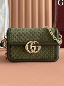 GG original suede calfskin go small shoulder bag 826761 green