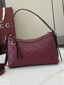 GG original calfskin emblem small shoulder bag 847450 bordeaux