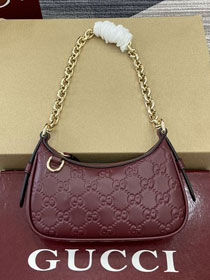 GG original calfskin emblem small shoulder bag 847091 bordeaux