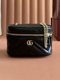 GG original calfskin marmont nano vanity bag 837455 black