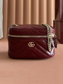 GG original calfskin marmont nano vanity bag 837455 bordeaux