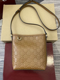 GG original calfskin emblem nano bucket bag 847090 brown