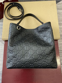 GG original calfskin emblem medium bucket bag 815103 black