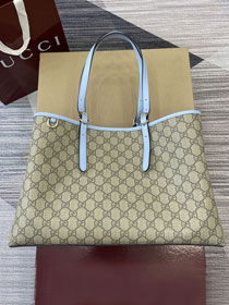 GG original canvas emblem medium tote bag 815213 blue