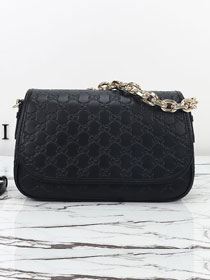 GG original calfskin emblem medium shoulder bag 848882 black