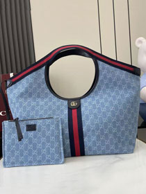 GG original denim giglio large tote bag 853971 blue