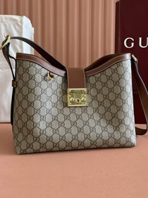GG original fabric medium padlock shoulder bag 839021 brown