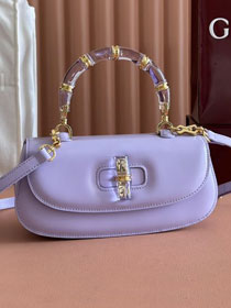 GG original calfskin bamboo diva medium bag 827750 light purple