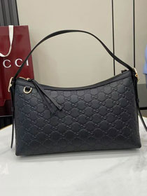 GG original calfskin emblem medium shoulder bag 847449 black