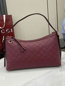 GG original calfskin emblem medium shoulder bag 847449 bordeaux