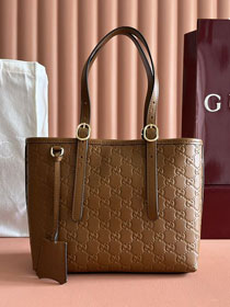 GG original calfskin emblem medium tote bag 847456 brown
