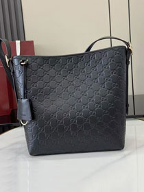 GG original calfskin emblem small shoulder bag 848881 black