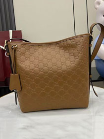 GG original calfskin emblem small shoulder bag 848881 brown