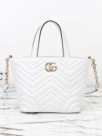 GG original lambskin betty small tote bag 847386 white