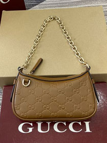 GG original calfskin emblem small shoulder bag 847091 brown
