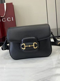 GG original soft calfskin horsebit 1955 aura mini shoulder bag 847064 black