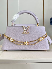 Louis vuitton original calfskin capucines east-west BB handbag M25326 purple