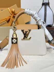 Louis vuitton original calfskin capucines mini handbag M15157 white&brown