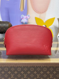 Louis vuitton original epi leather pochette cosmetique M15201 red