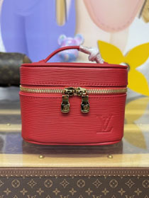 Louis vuitton original epi leather nano nice cosmetic case M44936 red
